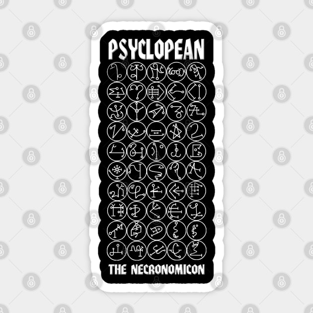 Psyclopean - Necronomicon - Book of Fifty Names Sticker by AltrusianGrace